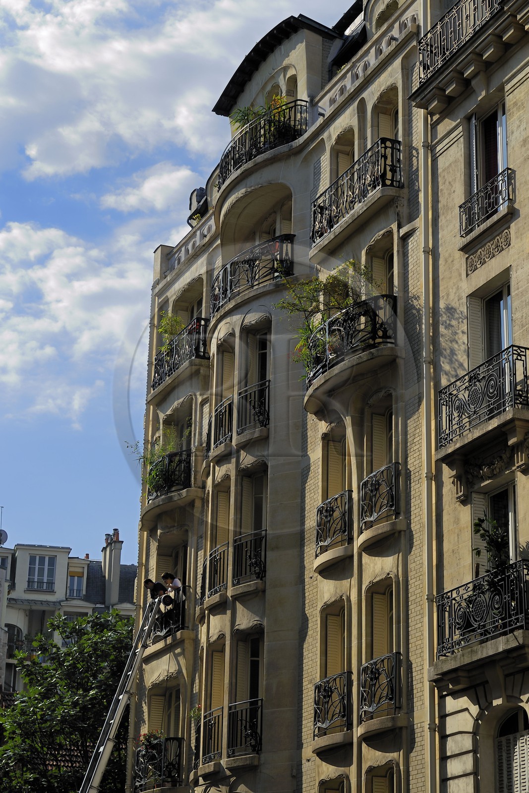 France, Paris (75), immeuble du 11 rue Francois Millet de style Art Nouveau  par Hector Guimard