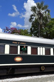 Namibia, Otjozondjupa region, the Shongololo express train in Otjiwarongo station