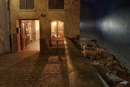 France, Rhone, Lyon, the CHRD (Centre d'Histoire de la Resistance et de la Deportation) resistance and deportation history center, decor evoking the souvenir of the dark years including curfew