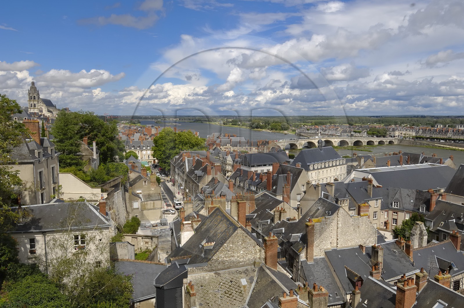 France, Loir et Cher (41), Blois, la vieille ville au bord de la Loire depuis l'observatoire de Gaston d'Orléans au château de Blois