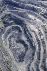 Norvège, Vest Agder, mine à ciel ouvert au sud de flekkefjord (vue aérienne)