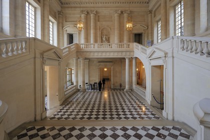 France, Yvelines, Chateau de Versailles, listed as World Heritage by UNESCO, Grand Degre staircase of the Northern wing
