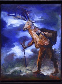 France, Paris, Le Marais District, Musee de la Chasse et de la Nature (Museum of hunting and nature) in the Hotel de Guenegaud, exhibition Diane and Actéon from the works of the painter Gérard Garouste