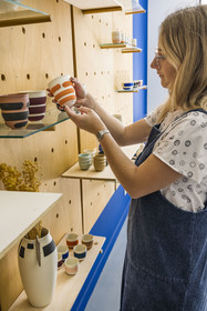 France, Alpes-Maritimes, Vallauris, ceramist Maureen Stengel-Guillot from the MSG Céramique workshop