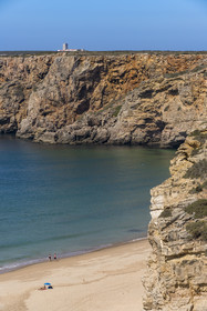 Portugal, Algarve, parc naturel du Sud-Ouest Alentejano et Costa Vicentina, Sagres à l'extrême sud-ouest du Portugal et de l'Europe, la plage Praia do Beliche