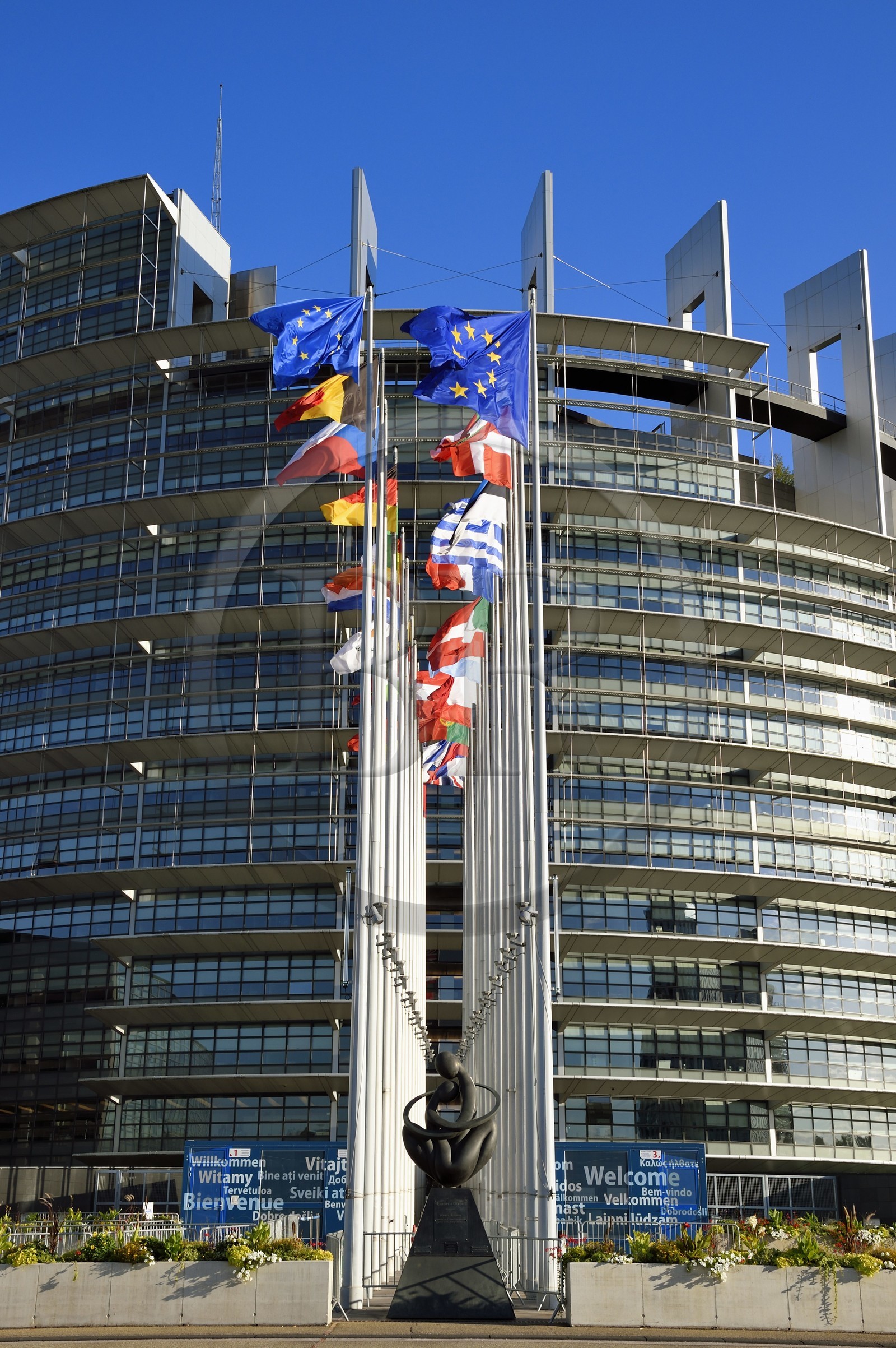 France, Bas-Rhin (67), Strasbourg, quartier européen, le Parlement européen, batiment Louise-Weiss, la tour