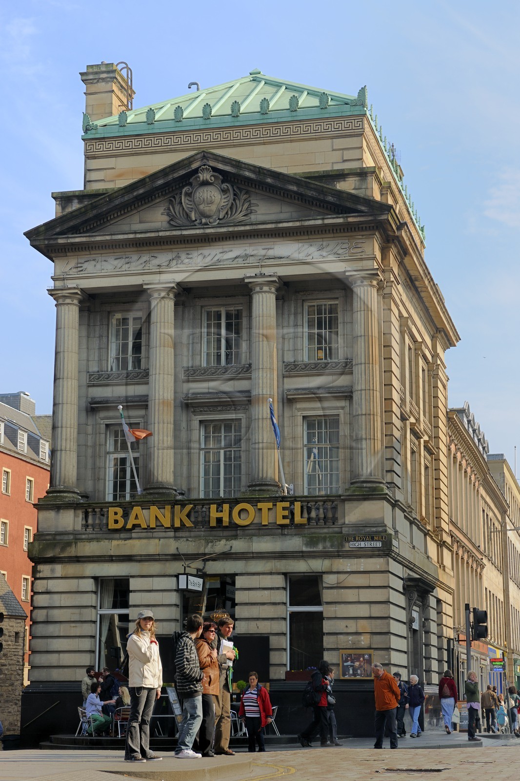 Royaume-Uni, Ecosse, Edimbourg, The Royal Mile, High street, le Bank hotel