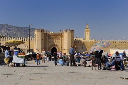 Morocco, Middle Atlas, Fez, Imperial City, medina listed as World Heritage by UNESCO, Fès-El-Bali district, Bab Churba city door