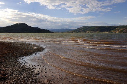France, Herault, red earth on the Salagou Lake