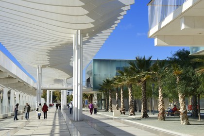 Spain, Andalusia, Malaga, the waterfront on the port, Palmeral de las Sorpresas