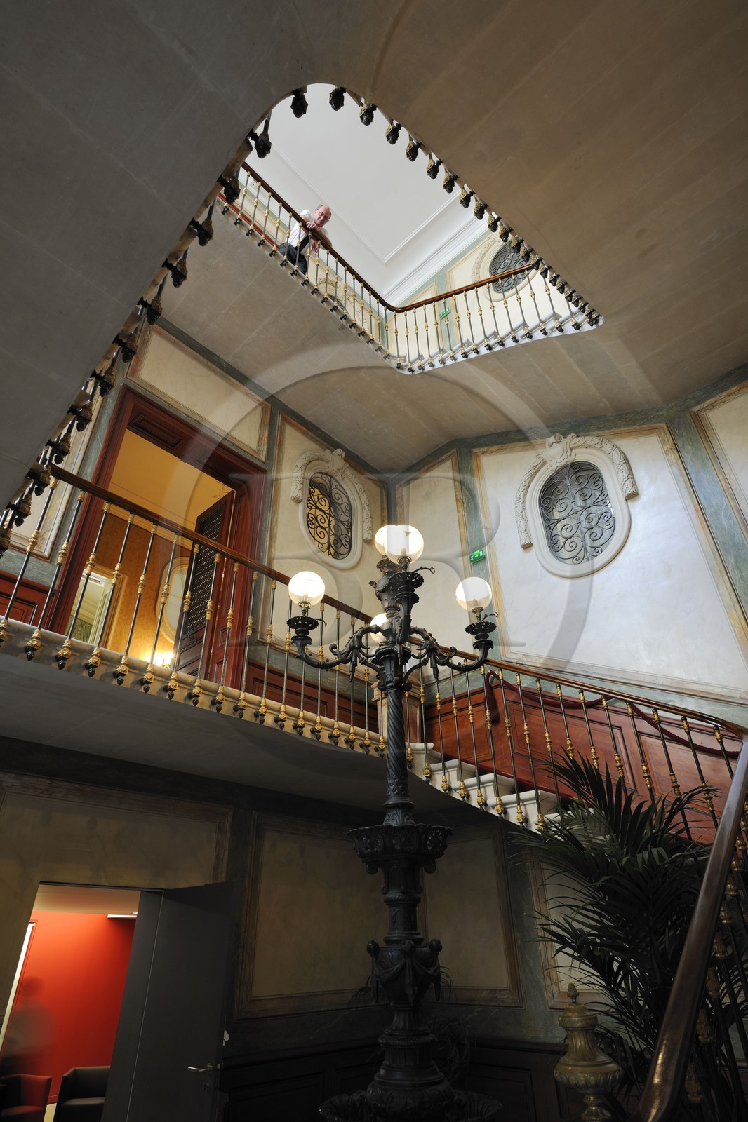 France, Hérault (34), Montpellier, centre historique, musée Fabre, le grand escalier de Hôtel de Cabrières Sabatier d'Espeyran, mention obligatoire: géré par Montpellier France, Hérault (34), Montpellier, centre historique, musée Fabre, le grand escalier de Hôtel de Cabrières Sabatier d'Espeyran, mention obligatoire: géré par Montpellier