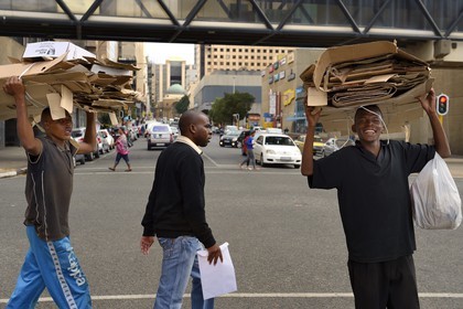 South Africa, Gauteng Province, Johannesburg, disadvantaged youth in the city center