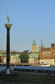Sweden, Stockholm, Gamla Stan island (old town), City Hall (Stadshuset), Engelbrekt monument and the cathedral