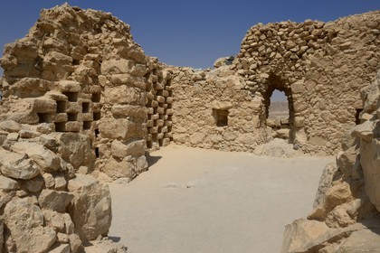 Israel, Negev Desert, Masada fortress, listed as World Heritage by UNESCO, colombarium tower (dovecot)