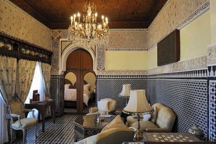 Morocco, Middle Atlas, Fez, Imperial City, Sofitel Palais Jamai Hotel, the Grand Vizier suit