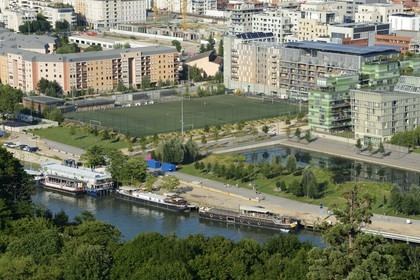 France, Rhône (69), Lyon, nouveau quartier de La Confluence au sud de la Presqu'île, immeubles d'habitation