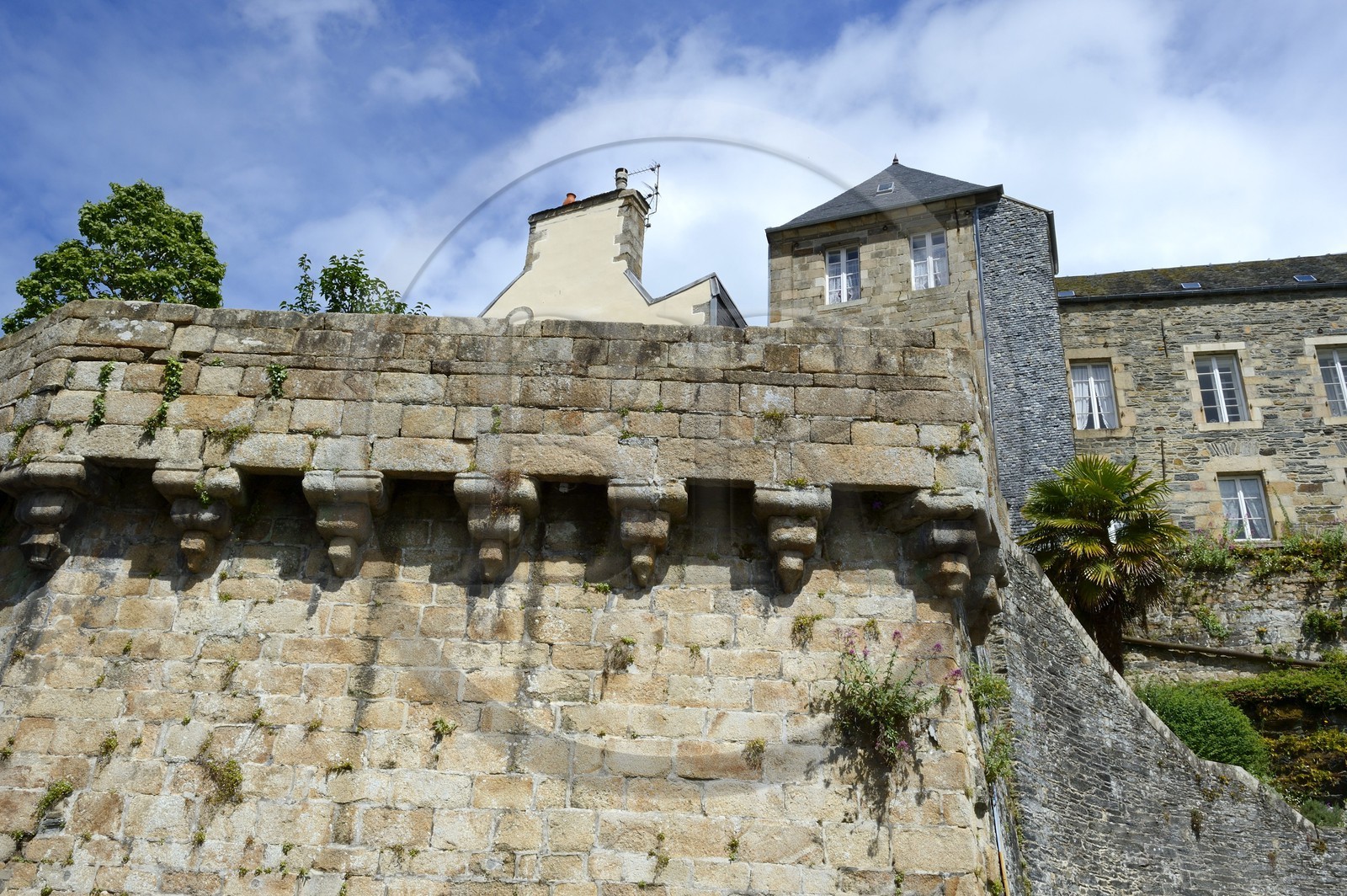 France, Finistère (29), Morlaix, les remparts de la rue de l'Hospice, vestiges de la ville close du XVIème siècle