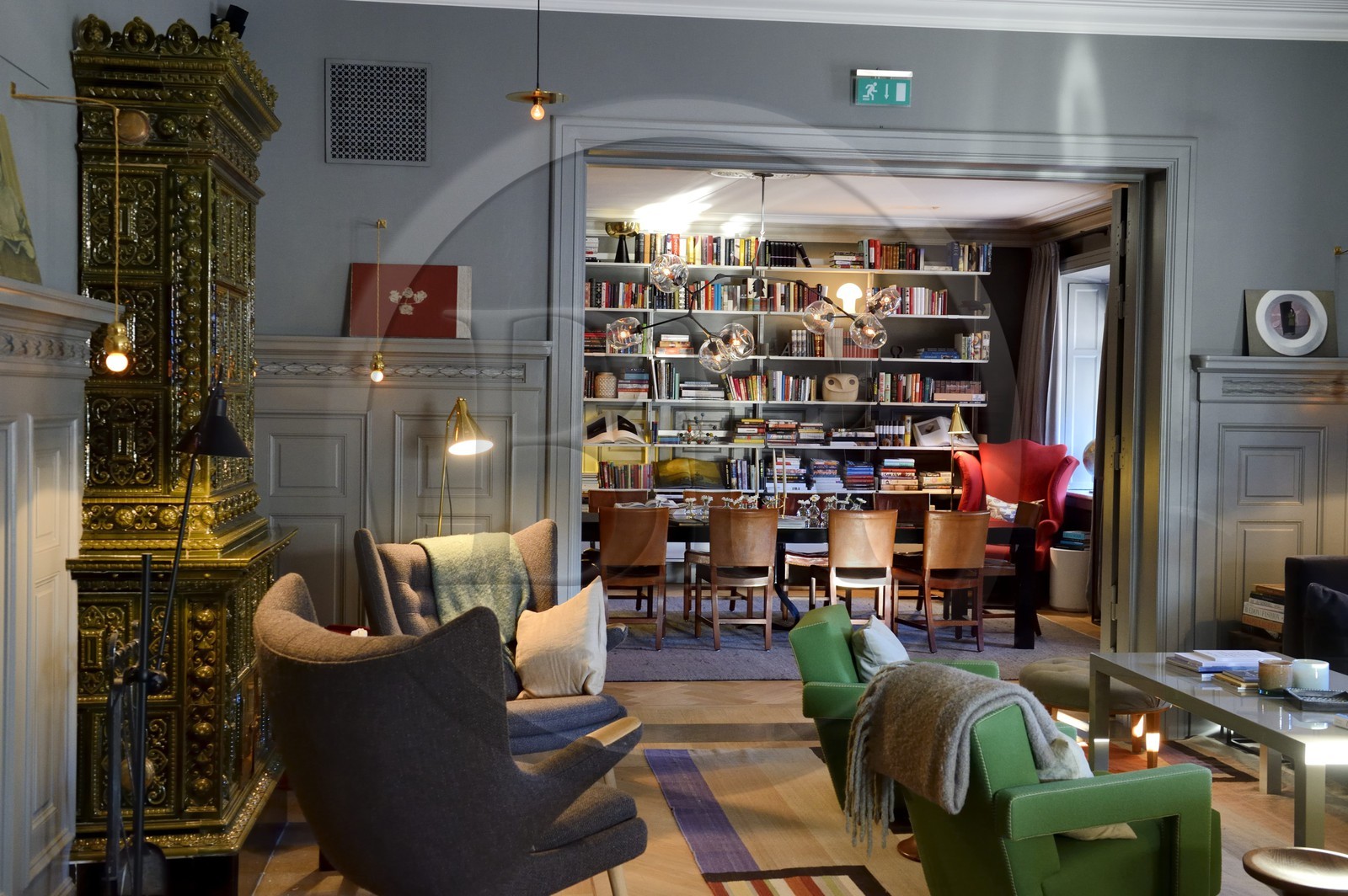 Suède, Stockholm, Hotel Ett Hem, le salon