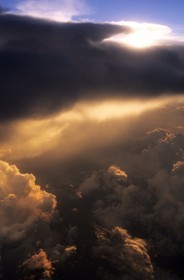 Thailand, clouds at sunset (aerial view)