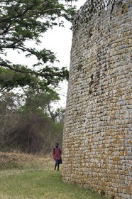 Zimbabwe, Masvingo province, the ruins of the archaeological site of Great Zimbabwe, UNESCO World Heritage List, 10th-15th century, exterior wall of the Great Enclosure