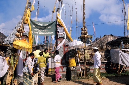 Indonesia, Bali island, big annual festivity of Pura (temple) Dalem in the village of Bela Tungan in the west of Bali