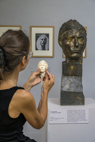 France, Paris, the museum of the sculptor Antoine Bourdelle, sculptor reproducing the head of Apollo in combat (bronze)