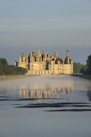 France, Loir et Cher, Loire Valley listed as World Heritage by UNESCO, Chateau de Chambord at the end of the Grand canal