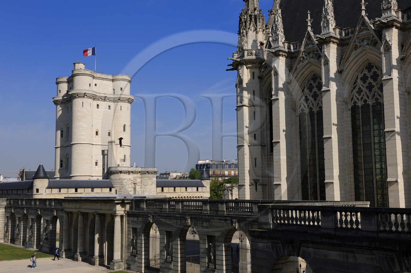 France, Val-de-Marne (94), Vincennes, le château de Vincennes, le donjon et la Sainte Chapelle