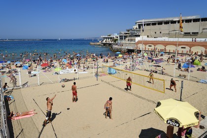 France, Bouches-du-Rhône (13), Marseille, quartier des Catalans, plage des Catalans