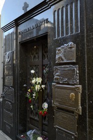 Argentina, Buenos Aires, La Recoleta Graveyard, Eva Peron's Tomb in Duarte family mausoleum