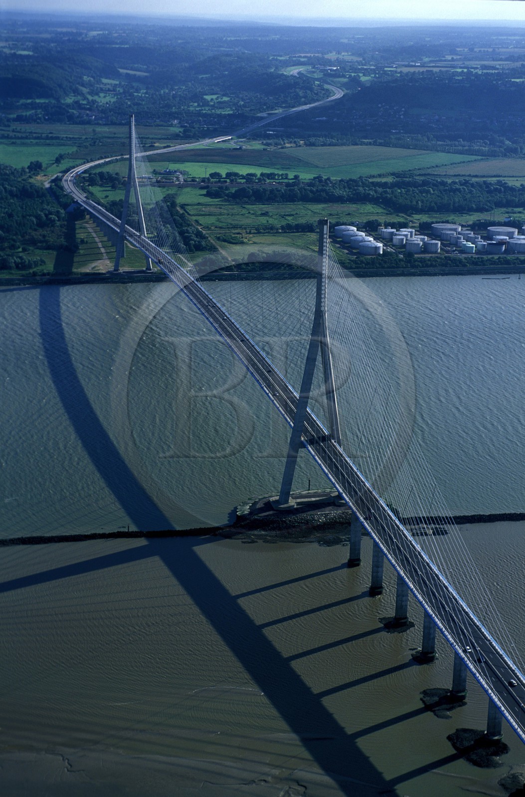 France, Calvados (14), Pont de Normandie, (vue aérienne)