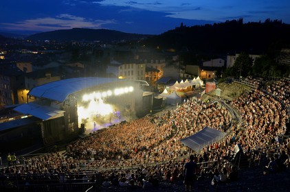 France, Isere, Vienne along the Rhone river, the roman theatre adapted to accommodate the Jazz a Vienne festival