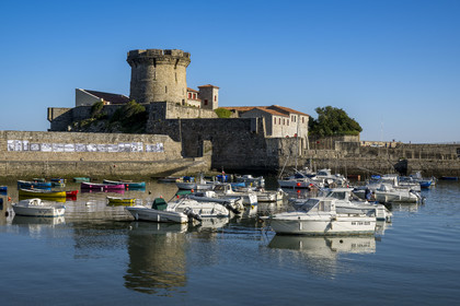 France, Pyrenees Atlantiques, Basque Country coast, Ciboure, the Socoa fort built under Louis XIII, remodeled by Vauban and its small marina in the bay of Saint-Jean-de-Luz
