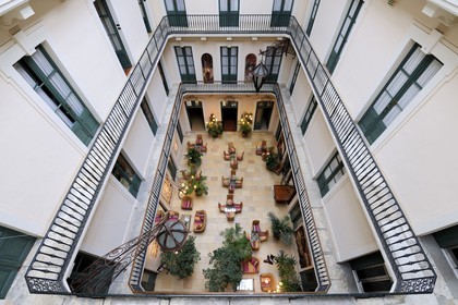 France, Hérault (34), Sète, le Grand Hotel, quai du Maréchal de Lattre de Tassigny, le salon