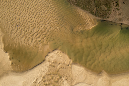 Portugal, Algarve, Ria Formosa Nature Park, Tavira, village of Cacela Velha beach (aerial view)