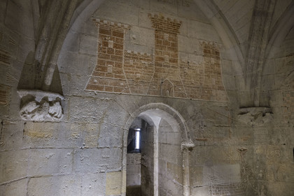 France, Bouches du Rhone, Tarascon, King René's castle dating from the 15th century, graffiti and ex-votos of the Catalan prisoner, engraved by a prisoner of René I around 1480, including long ships, merchant galleys, brigantines, galliots, fighting galleys or fusts but also round ships, Catalan cocas, Iberian ships and Provençal carracks, which recall the caravels used by Christopher Columbus