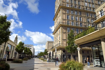 France, Seine Maritime, Le Havre, Downtown rebuilt by Auguste Perret listed as World Heritage by UNESCO, Perret buildings in the rue Victor Hugo