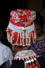 Vietnam, Lao Cai province, North-West Sapa district, multi-ethnic market at Muong Hum, woman from the Red Dzao minority