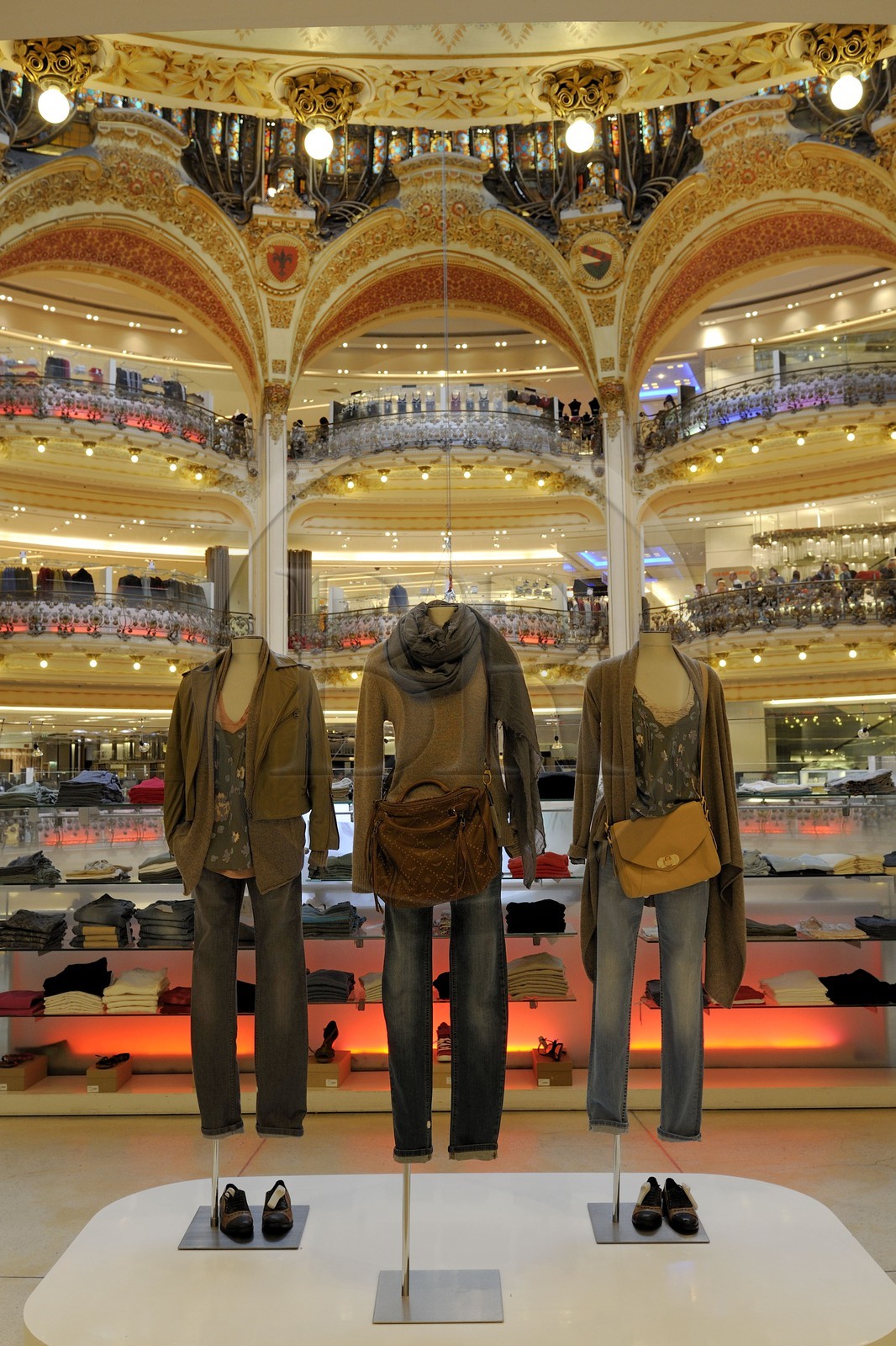 France, Paris, the Galeries Lafayette department store on boulevard Haussmann