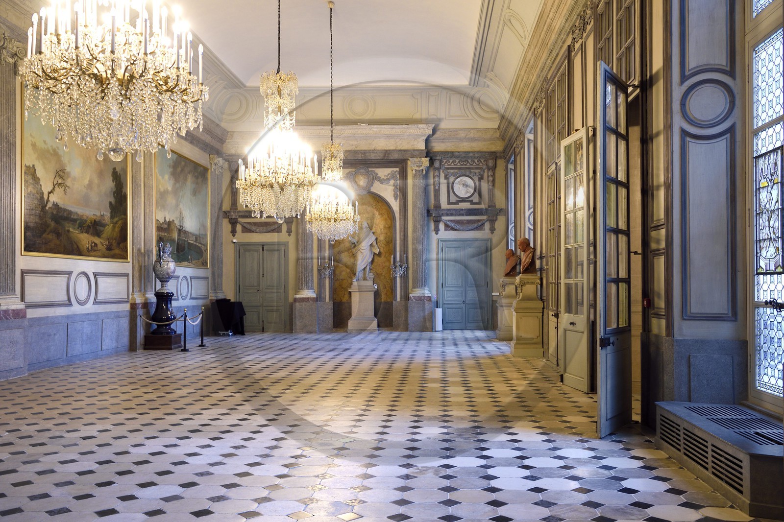 France, Seine-Maritime (76), Rouen, le palais archiépiscopal, musée Historial Jeanne d'Arc, Salle des Etats avec les tableaux d'Hubert Robert