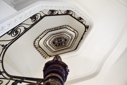France, Alpes-Maritimes, Cannes, the Carlton palace on the boulevard de la Croisette, the staircase