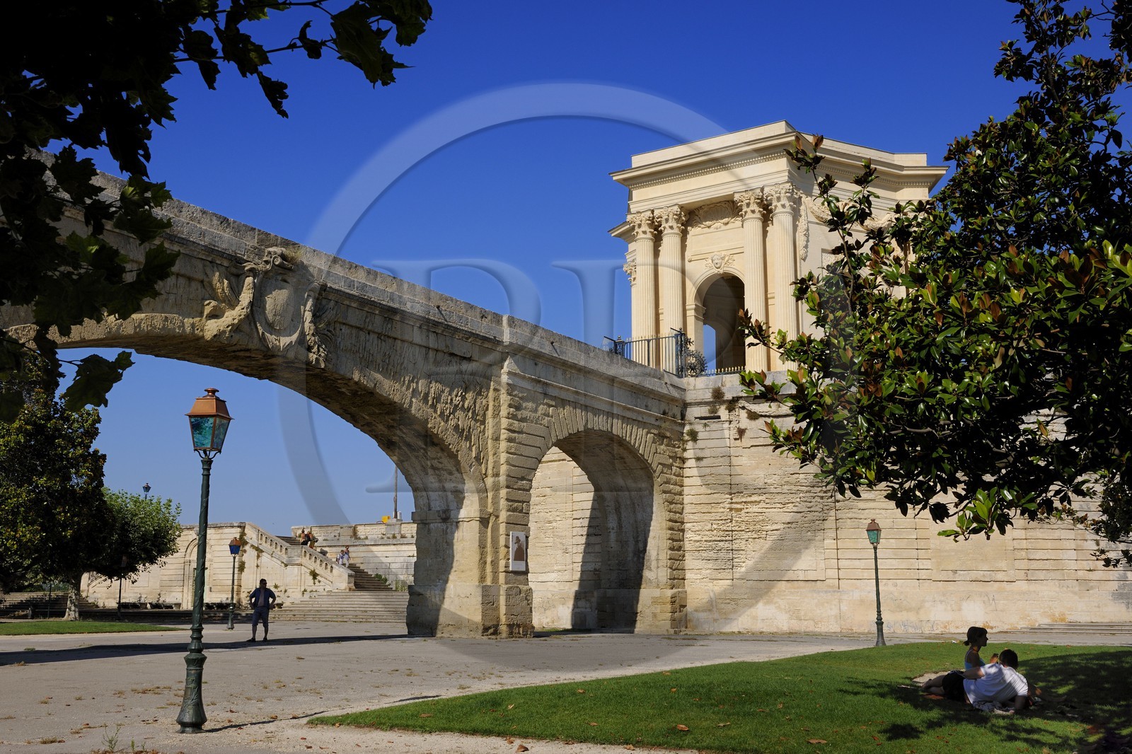 France, Hérault (34), Montpellier, le château d'eau sur la Promenade du Peyrou