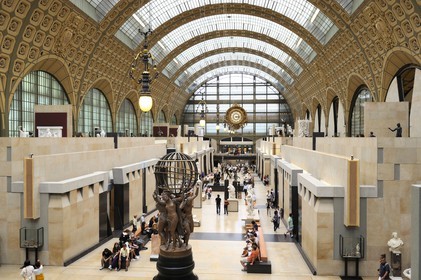 France, Paris (75), rive gauche, le musée National d'Orsay, aménagé dans l'ancienne Gare d'Orsay (1898), la nef