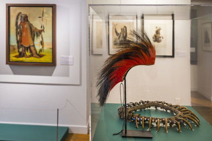 France, Charente Maritime, La Rochelle, Musée du Nouveau-Monde (New World Museum) in the Hotel Fleuriau, roach or crest (Prairie Indian headdress circa 1850)