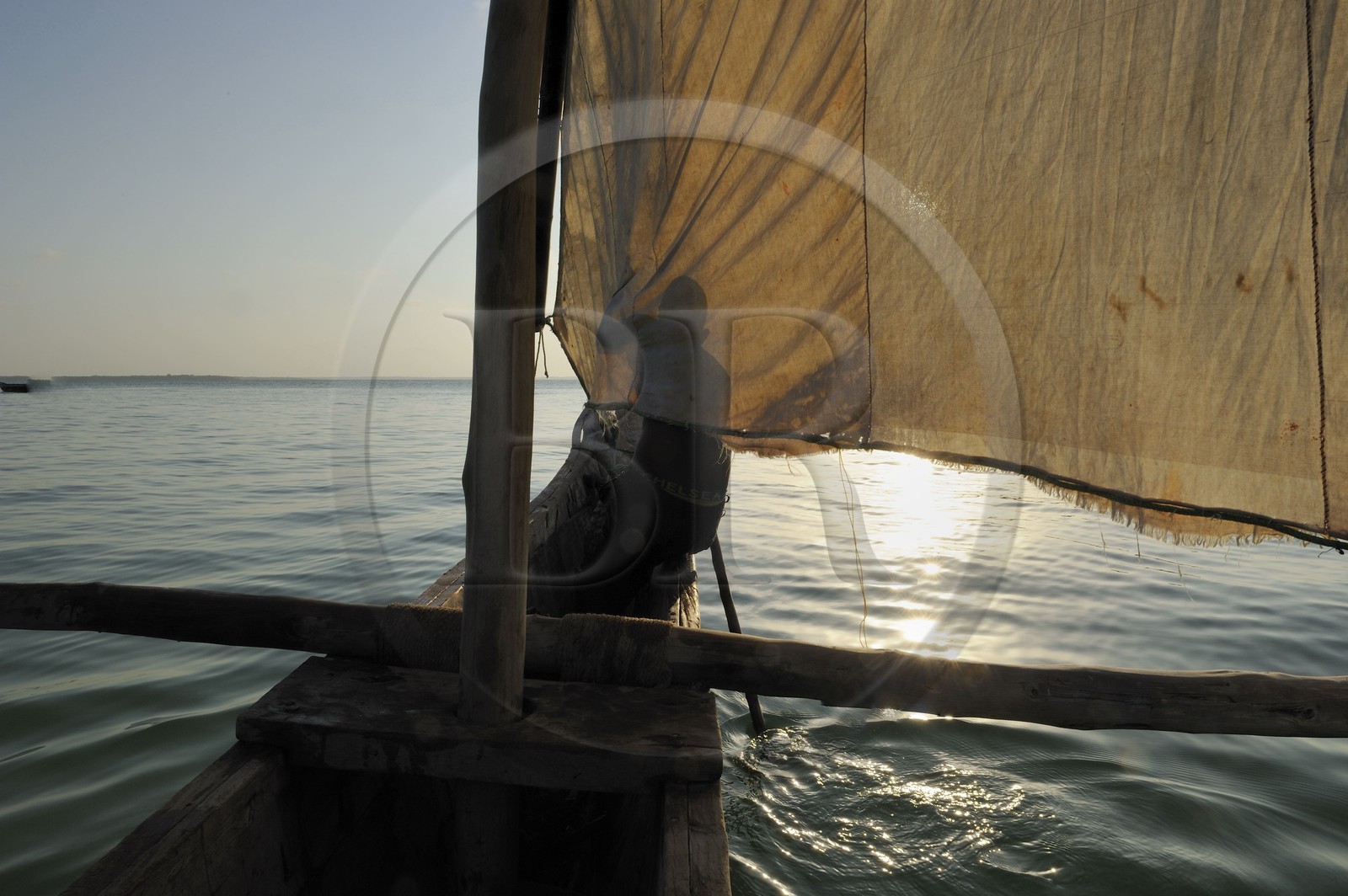 Tanzanie, archipel de Zanzibar, île de Unguja (Zanzibar), côte est, baie de Chwaka vers Michamvi, un dhow (boutre traditionnel)