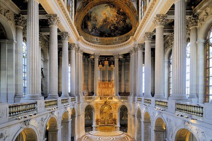 France, Yvelines (78), château de Versailles, classé Patrimoine Mondial de l'UNESCO, la Chapelle Royale, encore utilisée pour des concerts