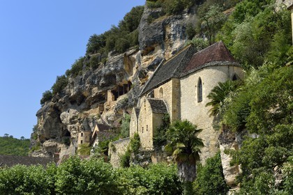 France, Dordogne (24), Périgord Noir, vallée de la Dordogne, La Roque-Gageac, labellisé Les Plus Beaux Villages de France, église Notre-Dame de La Roque-Gageac