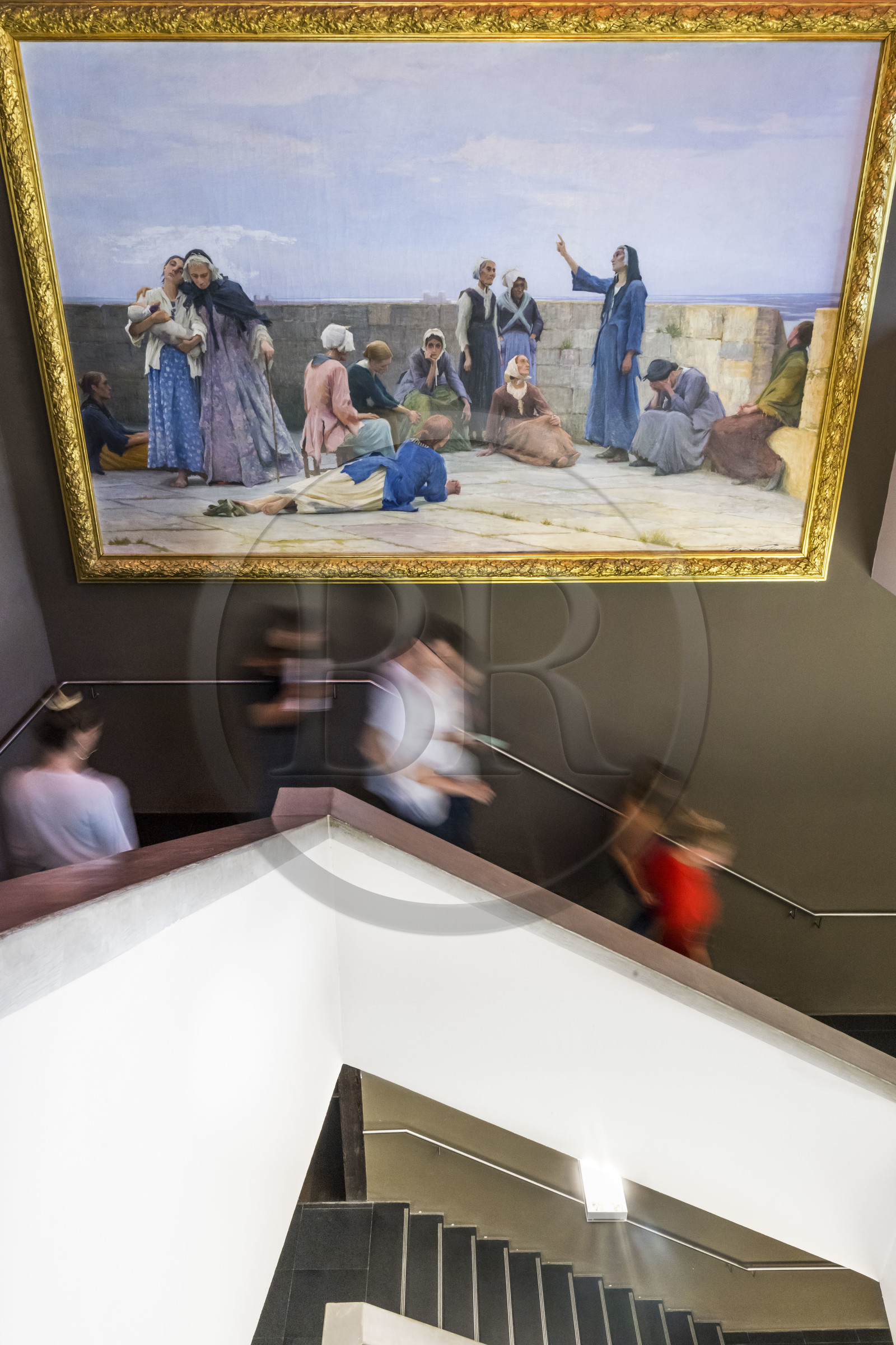 France, Hérault (34), Montpellier, centre historique, musée Fabre, Prisonnières huguenotes à la Tour Constance, Aigues-Mortes (1892) du peintre Max Leenhardt