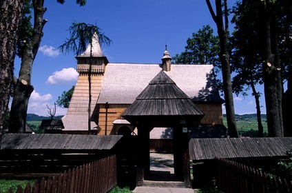 Pologne, région de la Petite Pologne, Debno, église en bois classée Patrimoine Mondial de l'UNESCO