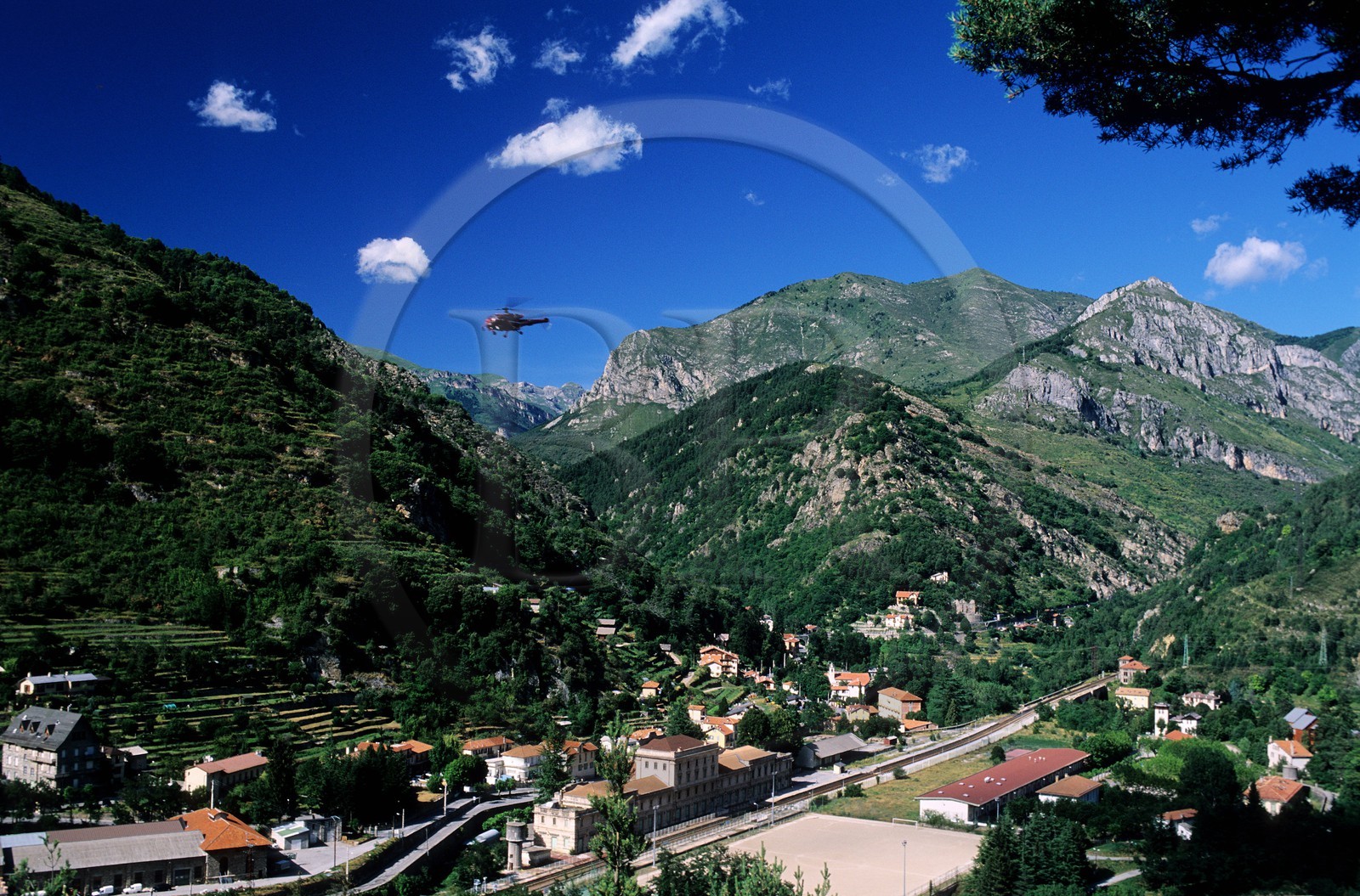 France, Alpes-Maritimes (06), vallée de la Roya, Saint-Damas-de-Tende, ligne Nice-Coni (Italie), gare